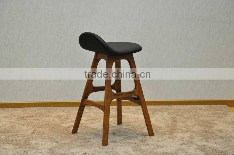 2016 wholesale furniture modern wooden erik erik buch solid wood bar stool high chair leather seat