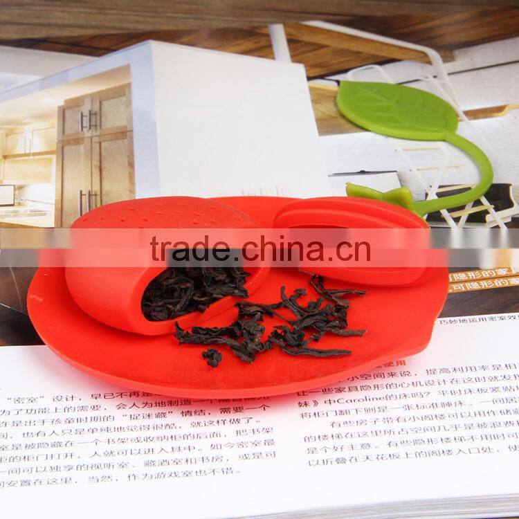Food Grade Safe Stawberry Shaped Silicone Tea Infuser Tea Bag
