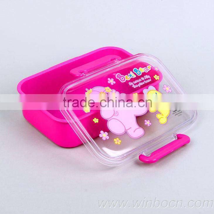 Plastic one layer breakfast lunch box