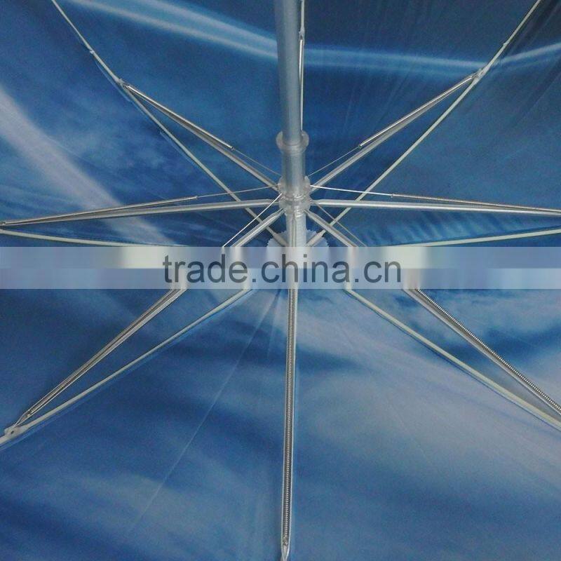Inside printing auto windproof long umbrella with aluminum material