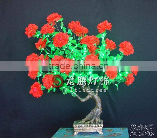 Fake flower bonsai with light for home decoration