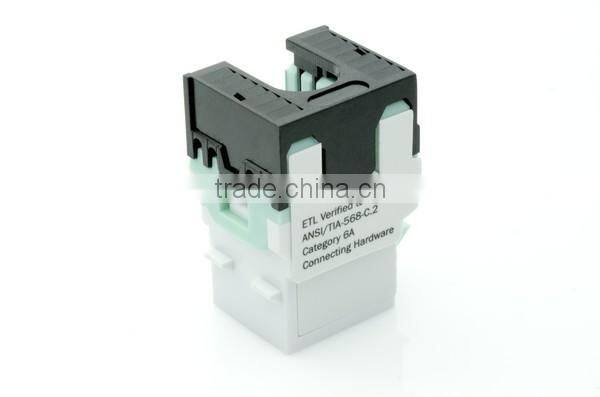 ISO RJ45 8P8C UTP 180Degree Cat 6A Keystone Jack