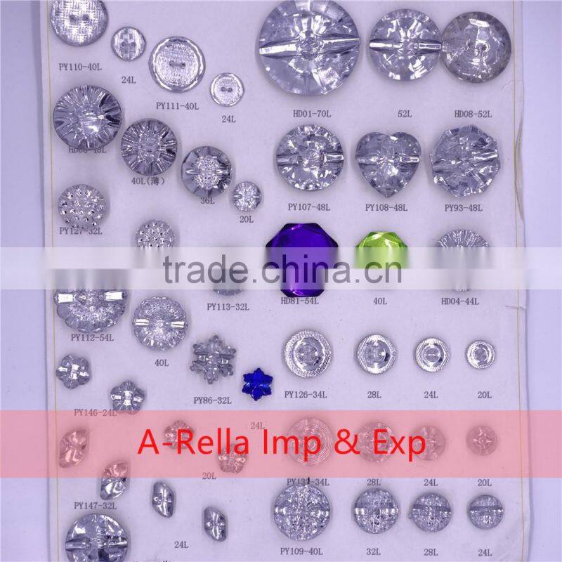 Buttons transparent for garments lady coat button