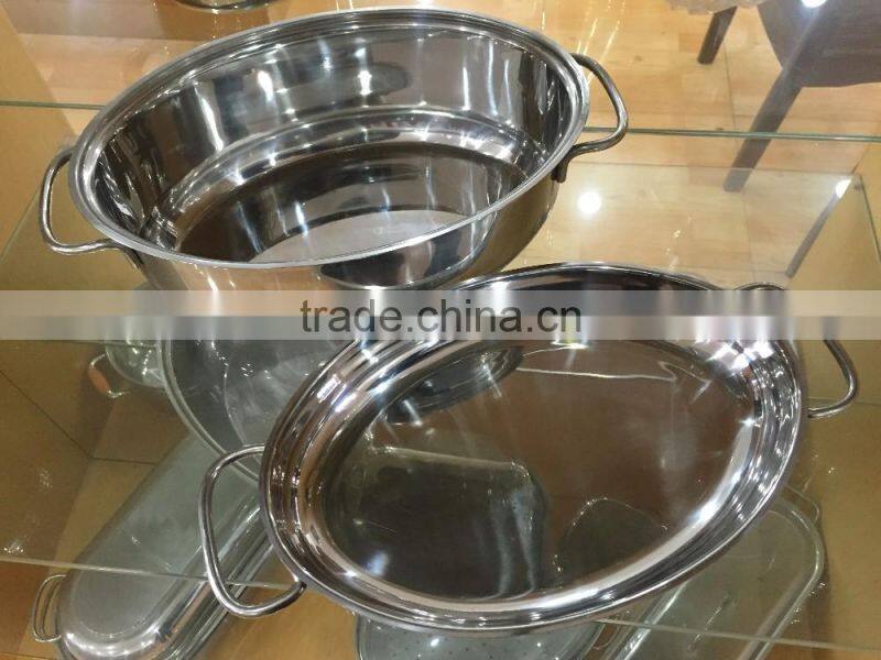 38cm Chirstmas turkey chicken Stainless Steel Oval Roaster with Cover