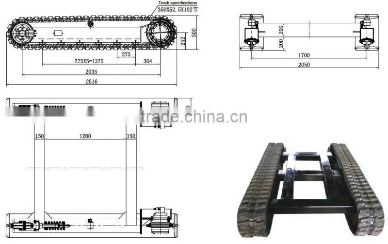 6 ton rubber track chassis
