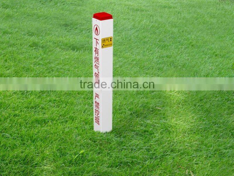 Fiberglass Warning Sign Pile/ Gas Pipeline Glass Fiber Reinforced Plastic FRP Square Marker