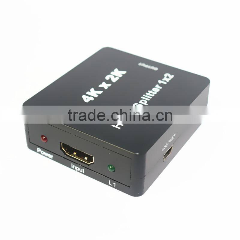 4K*2K MINI HDMI Splitter 1x2 ,1.4V HDMI splitter support 3D 2 in 1 out