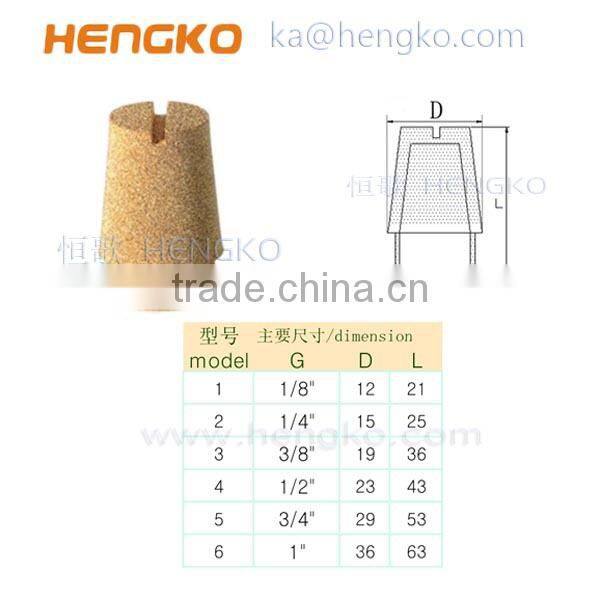 Male thread sintered brass pneumatic air exhaust silencer