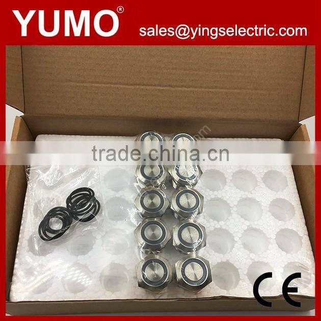 19mm LA19-AJS11EW12VS metal push button stainless steel