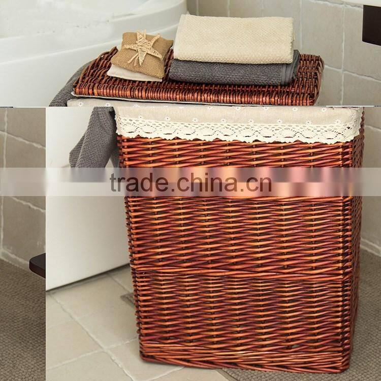 S&D Poly Storage Artificial Rattan laundry Basket Rectangular Rattan Weaving Storage Basket