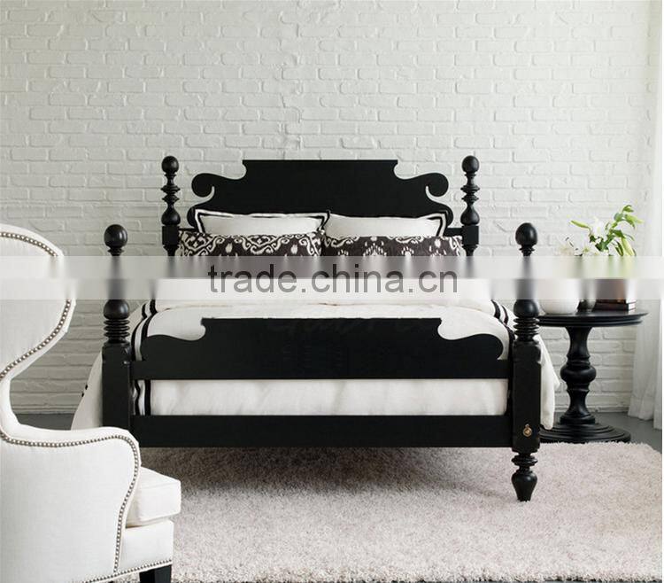 American Style Solid Wood Double Bed, Post-modernism Simple Wooden Bed, Customized Color Double Bed (BF01-X1160)