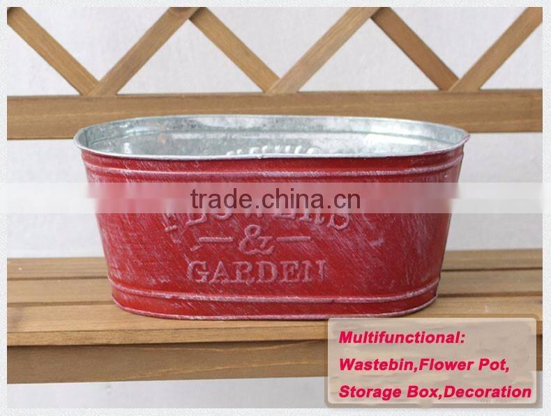 cheap shabby indoor oval shape balcony flower pots for succulent plants