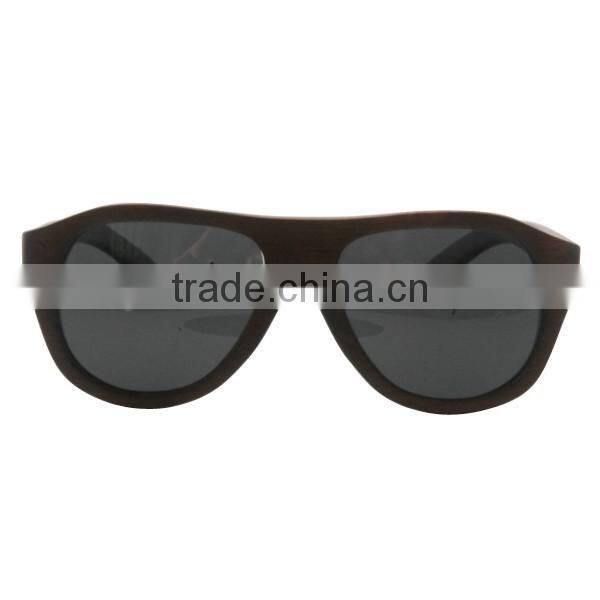 Brown Bamboo Frame Colored Lenses Wood Sunglasses