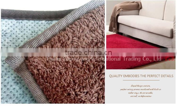 multiple color bathroom anti-slip rug circular shaggy floor carpet