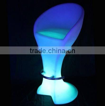 Plastic PE RGB Led Bar Stools / Plastic waterproof Bar Stool High Chairs