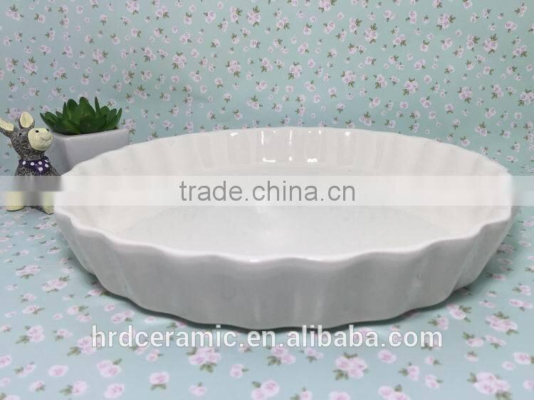 Stocked high quality round beautiful porcelain plate ceramic soup dish