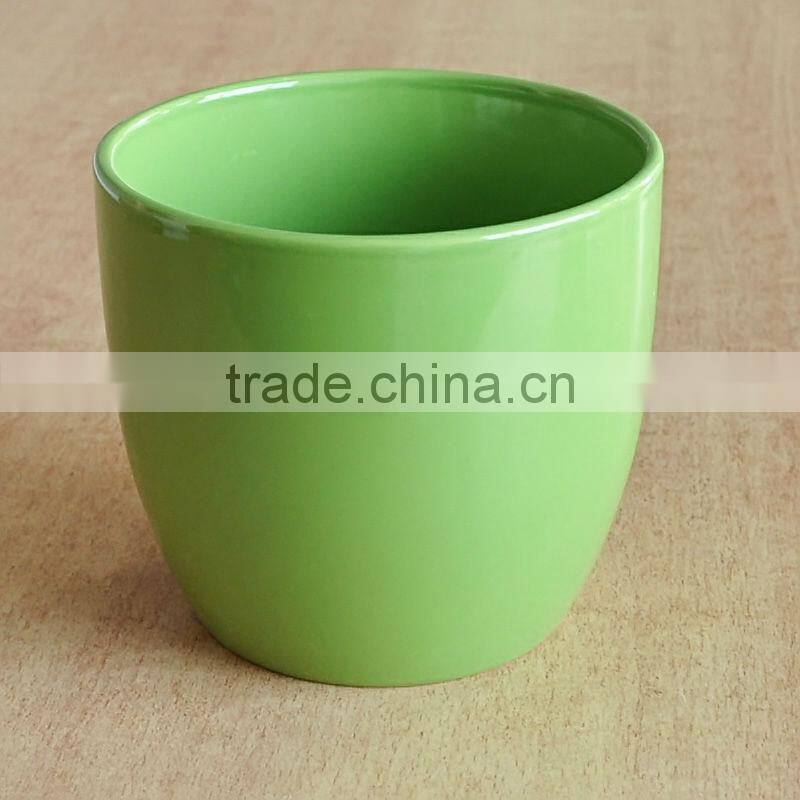 Glazed Drum Belly Ceramic Flower Pot