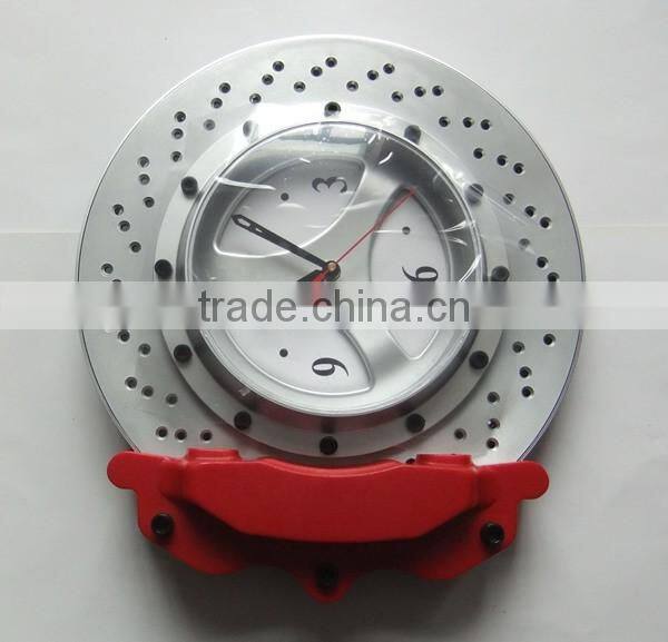 High quality fancy car wheel hub shape metal wall clock