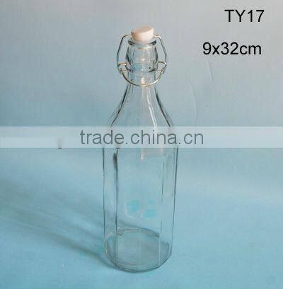 2016 1 liter swing top glass bottle with more colors/beverage bottle/drink bottle