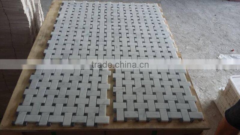 Basketweave Mosaic Tiles Bianco Carrara Mosaic Tile Carrara Marble Mosaic
