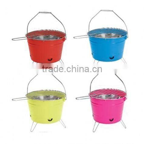 Portable Bucket Charcoal bbq grill metal