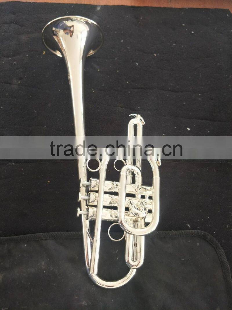 Silver plated cheap marching trumpet in Bb key