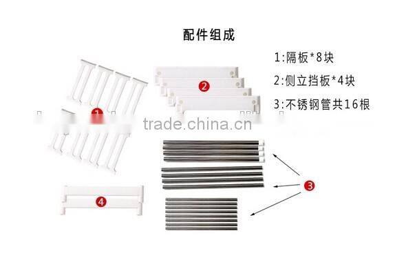 Kitchen telescopic plastic sink storage shelf rack/stainless steel kitchen storage rack