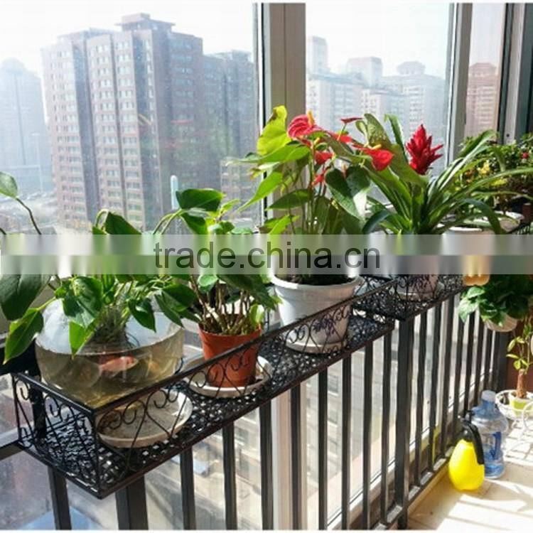 2016 antique style balcony hanging wrought iron flower pot holder