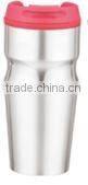 450ml stainless steel inner plastic outer steel vacuum cup/auto mug/Travel mugs with TPR handle