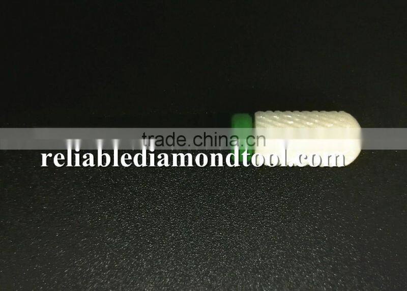 Polishing Drill Barrel Ball Total Length 40MM Course Type Head Blade Diameter 13MM White Ceramic Burr for Nail