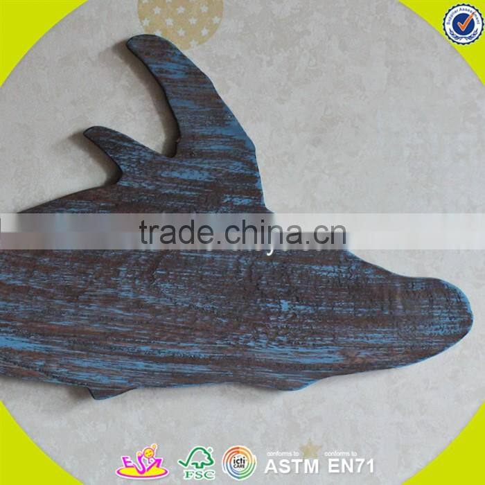 2017 New design wooden wall decoration ideas wholesale cheap whale shape wooden wall decoration ideas W09D018