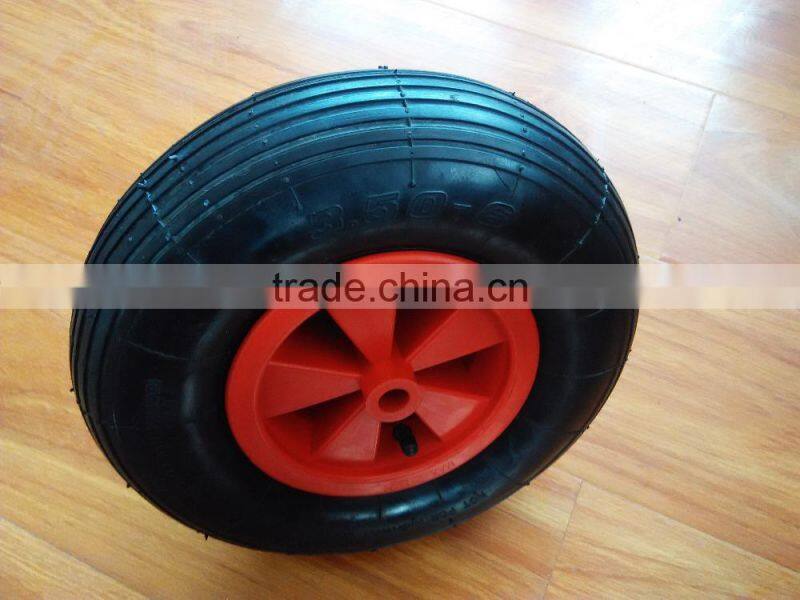 Garden wheelbarrow wheel 3.50-6 with plastic rim