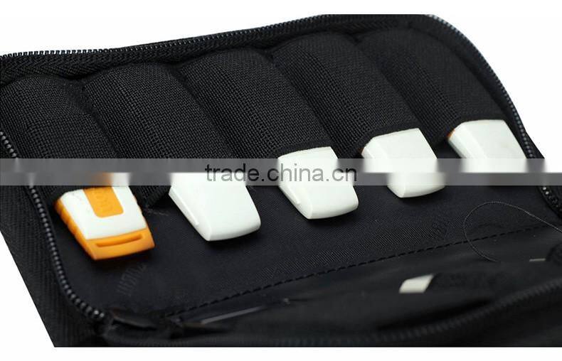 6 pockets polyester zipper USB organizer case