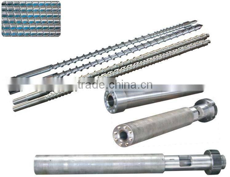 Single screw and barrel for injection moulding machine with screw caps