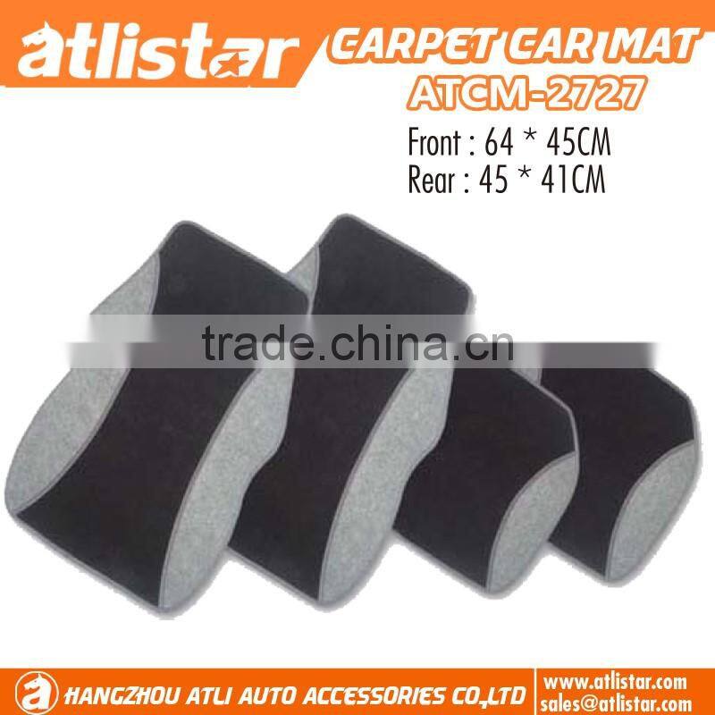 2017 hot sale black backing car mats in carpet material