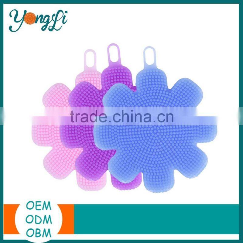Kitchen Accessories Multi-purpose Cleaning Silicone Dish Scrubber Sponge Brush