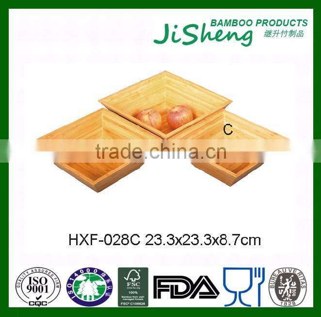 Factory Sales Large Square Unique Bamboo Salad Bowls
