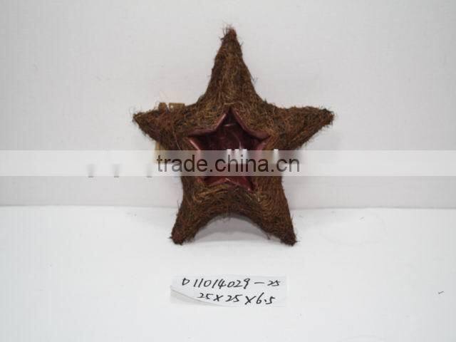 five-pointed star shape moss and sisal pot
