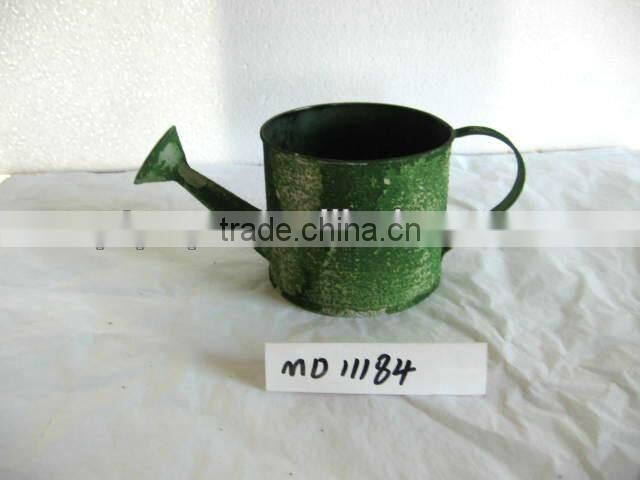 Green Galvanized Metal Bucket With Handles