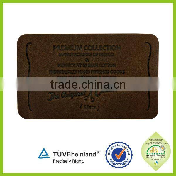2016 various design custom pu and fake leather embossing patch