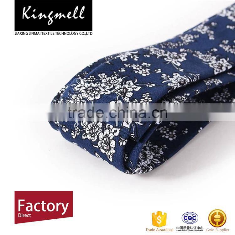 Custom floral digital printed men's cotton neck tie