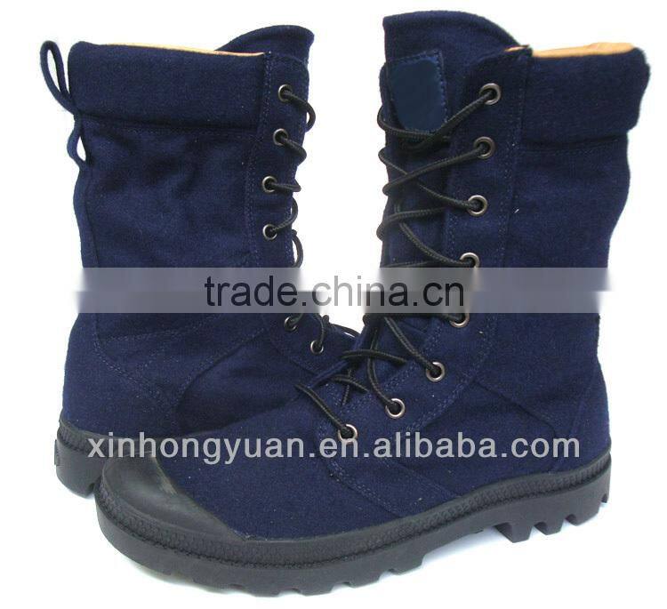 grey wool felt military boots