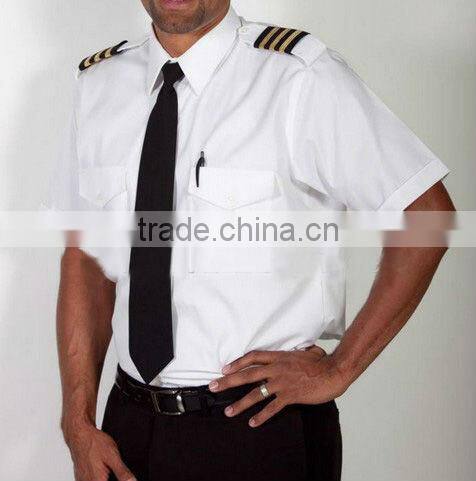 Man air line Pilot Uniform Shirt White Pilot Shirt Short Sleeve Pilot Shirts