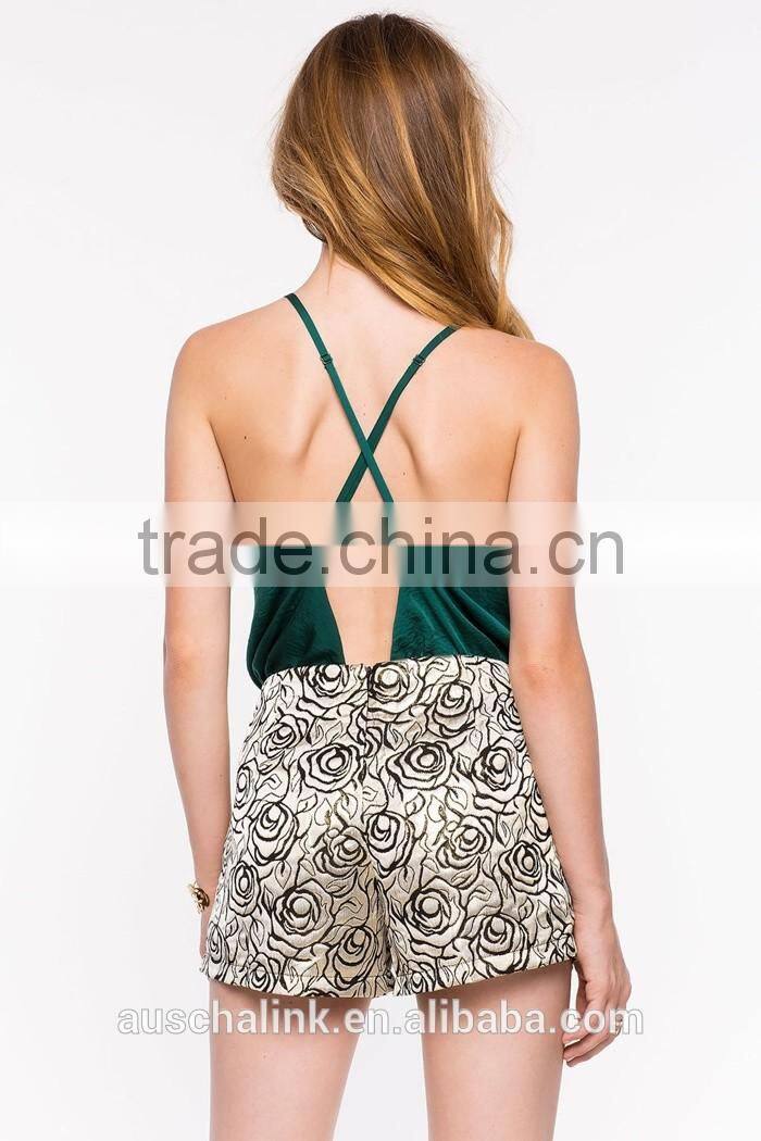 summer new style women trendy golden rose dance shorts