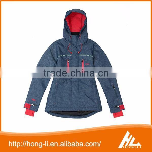 Customized winter 100% polyester sport workwear waterproof outdoor ski jacket