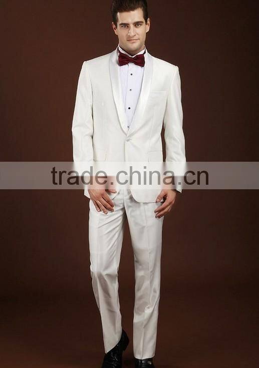 new wedding design white coat pant men suit