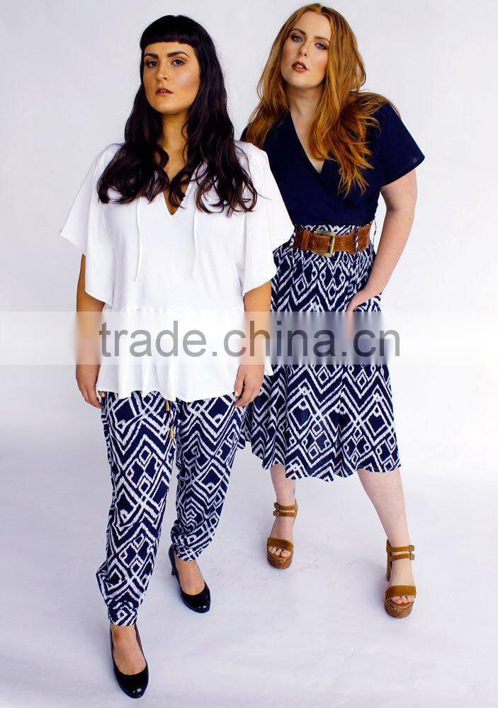 Plus Size Geometrical printed skirt