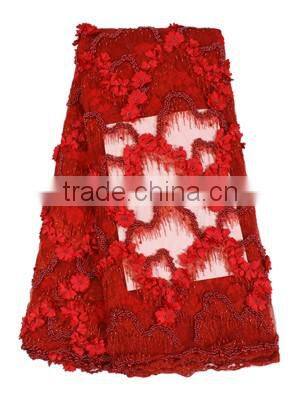 Bestway Unique 3D Handmade French Lace With Beads And Stones FL0255