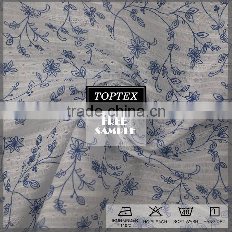 Beautiful 100% cotton printed leno dobby fabric