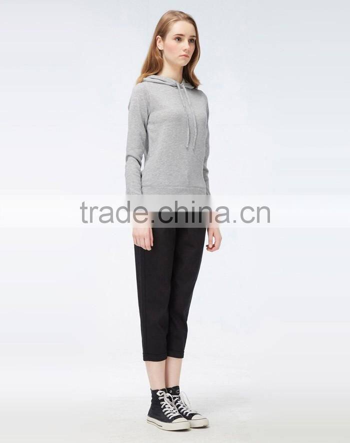 Classic style plain gray womens hoodies